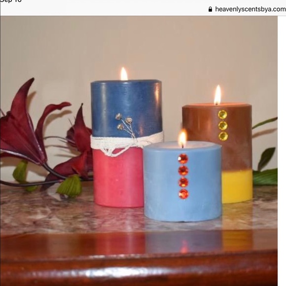 TWO LAYERED & THREE LAYERED PILLAR CANDLES. - Picture 3 of 4